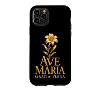 Ave Maria Gratia Plena Catholic Our Lady Lily Faith Case for iPhone 11 Pro