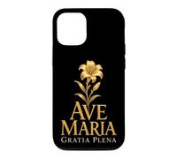 Ave Maria Gratia Plena Catholic Our Lady Lily Faith Case for iPhone 12/12 Pro
