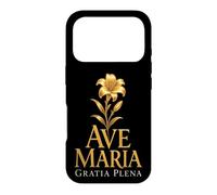 Ave Maria Gratia Plena Catholic Our Lady Lily Faith Case for iPhone 17 Pro