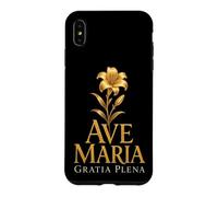 Ave Maria Gratia Plena Catholic Our Lady Lily Faith Case for iPhone XS Max