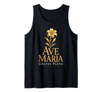 Ave Maria Gratia Plena Catholic Our Lady Lily Faith Tank Top