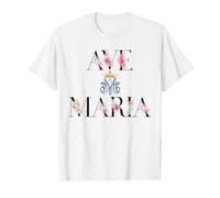 Ave Maria Marian Monogram Catholic Confirmation Value Graphic T-Shirt