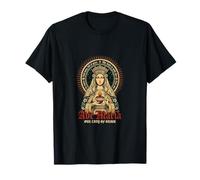 Ave Maria Our Lady Aged Religious Art Graphic T-Shirt