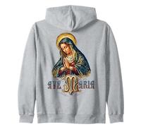 Ave Maria Schubert Latin Mass Blessed Mother Mary Catholic Zip Hoodie