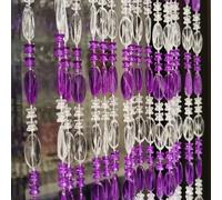 ave split Beaded Curtain Doorways Acrylic Hanging Door Beads String Curtains Tassel Room Divider Screen Decor for Doorway Window Living Room Wedding (1, Purple, 39 inch x 78.7 inch)