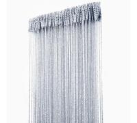 ave split Decorative Door String Curtain Wall Panel Fringe Window Room Divider Blind Divider Tassel Screen Home 100cm*200cm (Silver18)