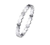 AVECON Promise Rings for Her Women 925 Sterling Silver Rings Simple Dainty Round Thin Stacking Ring Band for Women Size N