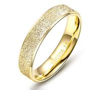 AVECON Wedding Bands for Women Men 925 Sterling Silver 18K Yellow Gold Plated Great Workmanship Unique Avant-Garde Chic Jewellery Size L1/2