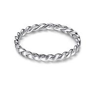 AVECON Women's Rings Solid 925 Sterling Silver Chain Link Eternity Wedding Engagement Promise Band for Her Size N