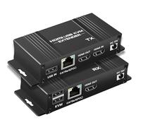 avedio links HDMI KVM USB Extender, 164FT HDMI Usb KVM Extender Kit Over Cat 5e/6/7 Cable, 1080P HDmi ethernet extender Transmitter Receiver with Loop Out- usb Keyboard Mouse, Single POC Power Supply