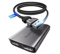 avedio links SplitExtend HDMI Splitter 1 in 2 Out for Dual Monitors, USB C/A to Dual HDMI Adapter- Supports Extended Display & MST Mode (3 Screens), Compatible with MacOS & Windows 10/11