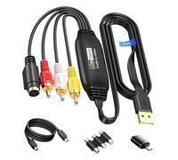 avedio links VHS to Digital Converter, USB 2.0 Video Capture Card Device for Analog to Digital 1080P, RCA AV Composite to USB Adapter to Convert VHS VCR Tapes DVD to Digital on Windows Mac OS