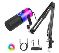 Aveek USB/XLR Dynamic Microphone with Boom Arm for Gaming & Streaming