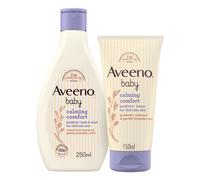 Aveeno Baby, Calming Comfort Bedtime Set - Bath and Wash Plus Lotion, for Delicate Skin, with Gentle Lavender and Vanilla Scent, 250 ml, 150 ml