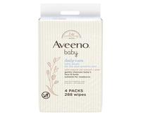 Aveeno Baby Wipes Sensitive Skin, Cleanse Gently And Efficiently Baby Essentials, Pack Of 4 (288 Wipes In Total)