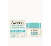 Aveeno Calm + Restore Oat Rich Cream 50ml for Dry to Very Dry Sensitive Skin, Provides 48 Hour Hydration, Soothes Irritation, and Supports Skin Barrier Repair