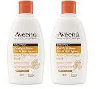 Aveeno Clarify and Shine Apple Cider Vinegar Scalp Soothing Shampoo for all Hair Types 300ml (Pack of 2)