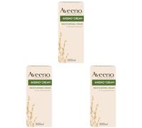 Aveeno Cream, With Colloidal Oatmeal, Actively Moisturises Dry & Sensitive Skin, Regular Use Hydrates the Skin, Suitable For Adults & Also Babies From 3 Months, 300ml (Pack of 3)