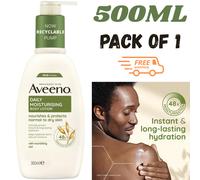 Aveeno Daily Moisturising Body Lotion, With Soothing Oats & Rich Emollients, Suitable For Sensitive Skin, Nourishes and Protects Normal to Dry Skin, Fragrance Free, 300ml
