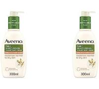 Aveeno, Daily Moisturising Yogurt Body Cream, Revitalises Normal to Dry Skin, Apricot and Honey Scent, 300ml [Packaging may vary] (Pack of 2)
