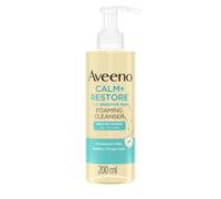 Aveeno Face CALM+RESTORE Foaming Cleanser, Removes Makeup + Waterproof Mascara, Gel to Foam, For Sensitive Skin, Fragrance Free 200ml
