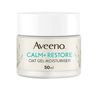 Face CALM+RESTORE Oat Gel Moisturiser, 24-Hour Hydration, For Sensitive Skin, With Prebiotic Oat and Calming Feverfew, Fragrance Free, 50ml