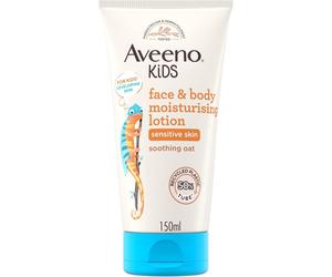 Aveeno Kids Face & Body Moisturising Lotion (1 x 150ml), Non-Greasy and Fragrance-Free Moisturiser Enriched with Soothing Oat, Face and Body Lotion f