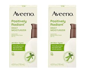 Aveeno Positively Radiant Daily Moisturizer 4oz Spf#15 (2 Pack)