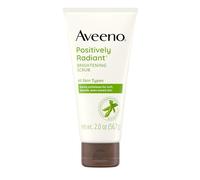 Aveeno Positively Radiant Skin Brightening Exfoliating Face Scrub with Moisture-Rich Soy Extract, Jojoba & Castor Oils, Soap Free, Hypoallergenic & Non-Comedogenic Face Cleanser, Travel Size 2 oz