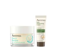 Aveeno Sensitive Skin Moisturizer Bundle Calm + Restore Oat Gel Facial Moisturizer 1.7 oz & Trial Size Daily Moisturizing Cream + Prebiotic Oa