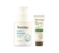 Aveeno Skin-care Bundle for Sensitive Skin Calm + Restore Triple Oat Hydrating Face Serum 1 fl. oz & Trial Size Daily Moisturizing Cream + Pre