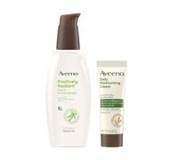 Aveeno Skincare Bundle Positively Radiant Daily Facial Moisturizer with SPF 30 Sunscreen + Soy 2.3 fl. oz & Trial Size Daily Moisturizing Crea