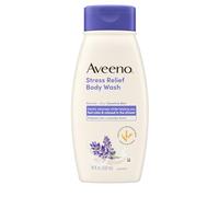 Aveeno Stress Relief Body Wash with Soothing Oat, Lavender, Chamomile & Ylang-Ylang Essential Oils, Hypoallergenic, Dye-Free & Soap-Free Calming Body Wash gentle on Sensitive Skin, 18 fl. oz