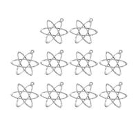 [Avejjbaey] 10pcs Atomic Structure Pendant Physics Charms Jewelry Findings Educational Accessories for Science Enthusiasts and Classroom Use