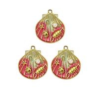 [Avejjbaey] 3 Pieces Marine Life Jewelry Making Supplies Shell Fish Pendant Craft Seashell Jewelry Charms for Creative Necklace, フリーサイズ, As described, No Gemstone