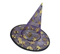 [Avejjbaey] 5pcs Adjustable Witch Hat 33cm High Pointed Halloween Party Hat Unisex Costume Accessories Adult Cosplay Costume Accessories