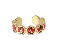 [Avejjbaey] 6 Star Tendy Bird Inspired Adjustable Ring Artistic Enamel Detail Trendy Handmade Jewelry Accessories Her Colorful Drip Adjustable