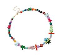 [Avejjbaey] Adjustable Nautical Theme Necklace with Sea Life Charm, Trendy Adjustable Ability Chain Jewelry for Women, Sea Lovers or Daily Wear, フリーサイズ, As described, No Gemstone