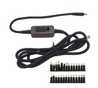 Avejjbaey Adjustable Voltages USB C To DC5525 Charging Cable PD100W With 28 Conversion Heads For Laptops Routers And Electronics