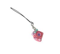 [Avejjbaey] Cartoon Camera Pendant Ten Chain Keychain Accessories Lightweight Hanging Decoration Gift Resin Phone Chain Accessories for Keys, rose red, One size