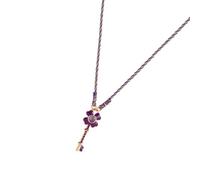 [Avejjbaey] Cheerful 4 leaf drop pendant necklace with vivid drip detail, フリーサイズ, As described, No Gemstone