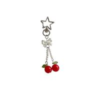 [Avejjbaey] Colorful Fruit Beaded Keyring Star Charm Practical Phone Accessories Unique Handmade Backpack Charm, Key Chain, One size