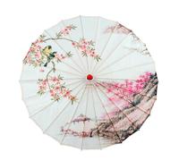 [Avejjbaey] Multi-purpose Bamboo Silk Umbrella Decorative Parasol for Traditional Celebration and Everyday Use