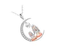 Avejjbaey Personalized Family Union Necklace Tree of Life Charm Crescent Moon Design Hypoallergenic Kilsite Jewelry for Women Comfortable Lightweight Necklace, フリーサイズ, As described, No Gemstone
