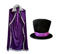 [Avejjbaey] Premium Polyester King Royal Robe Cape Halloween Costume Cloak Cosplay Accessories for Theme Party Halloween Costume