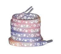 Avejjbaey Reflective Shoelaces Quick Install Design Heart Pattern Luminous Shoe Laces Universal Sneakers Boots Outdoor Activity Shoelaces, Oh!, L~XL A