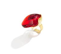 [Avejjbaey] Retro Artistic Geometric Ring Irregular Shape Vintage Style Transparent Resin Comfortable Fit Long Time Wear Fashion Durable