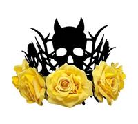 [Avejjbaey] Reusable Devil Crown Hat Rose Flower Lightweight Halloween Accessories Halloween Party Hats for Kids Adults Women Men Kids