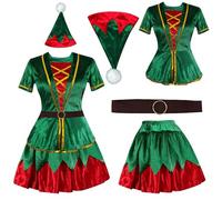 Avejjbaey Santa Costume, Fabric, Quick Change Zipper, Christmas, Cosplay, Group, Easy Care, Multiple Sizes, Family Matching, Holiday Costume