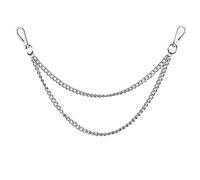 [Avejjbaey] Silver Pants Chain Belt Chain Key Ring Purse Chain Punk Rock Hip Hop Chain Jeans Biker Wallet Trousers Chain for Men